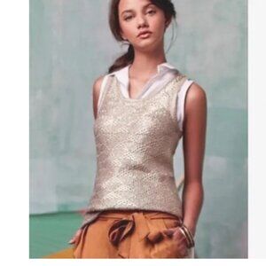 Anthropologie Womens Moth Sana Foiled Sweater Knit Tank Small Sleeveless